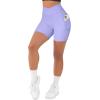 imageSUUKSESS Women Cross Workout Shorts with Pockets 5quot High Waist Booty Biker ShortLilac Purple