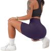 imageSUUKSESS Women Cross Workout Shorts with Pockets 5quot High Waist Booty Biker ShortNavy Blue