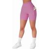imageSUUKSESS Women Cross Workout Shorts with Pockets 5quot High Waist Booty Biker ShortScrunch Cherry Pink