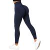 imageSUUKSESS Women Crossover Seamless Leggings Butt Lifting High Waisted Workout Yoga Pants1 Dark Blue