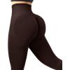 imageSUUKSESS Women Crossover Seamless Leggings Butt Lifting High Waisted Workout Yoga Pants1 Deep Brown