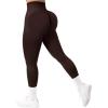 imageSUUKSESS Women Crossover Seamless Leggings Butt Lifting High Waisted Workout Yoga Pants1 Deep Brown