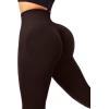 imageSUUKSESS Women Crossover Seamless Leggings Butt Lifting High Waisted Workout Yoga Pants1 Deep Brown
