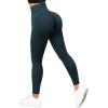 imageSUUKSESS Women Crossover Seamless Leggings Butt Lifting High Waisted Workout Yoga Pants1 Deep Green