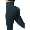 imageSUUKSESS Women Crossover Seamless Leggings Butt Lifting High Waisted Workout Yoga Pants1 Deep Green