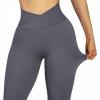 imageSUUKSESS Women Crossover Seamless Leggings Butt Lifting High Waisted Workout Yoga Pants1 Grey