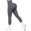 imageSUUKSESS Women Crossover Seamless Leggings Butt Lifting High Waisted Workout Yoga Pants1 Grey