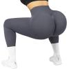 imageSUUKSESS Women Crossover Seamless Leggings Butt Lifting High Waisted Workout Yoga Pants1 Grey