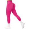 imageSUUKSESS Women Crossover Seamless Leggings Butt Lifting High Waisted Workout Yoga Pants1 Hot Pink