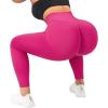 imageSUUKSESS Women Crossover Seamless Leggings Butt Lifting High Waisted Workout Yoga Pants1 Hot Pink