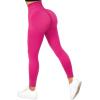 imageSUUKSESS Women Crossover Seamless Leggings Butt Lifting High Waisted Workout Yoga Pants1 Hot Pink