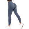 imageSUUKSESS Women Crossover Seamless Leggings Butt Lifting High Waisted Workout Yoga Pants1 Navy Blue