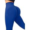 imageSUUKSESS Women Crossover Seamless Leggings Butt Lifting High Waisted Workout Yoga Pants1 Royal Blue