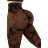 imageSUUKSESS Women Crossover Seamless Leggings Butt Lifting High Waisted Workout Yoga Pants1 Tie Dye Brown