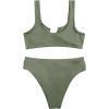imageSUUKSESS Women Cutout Bikini Sets Push Up High Waisted Swimsuits 2 Piece13 Army Green