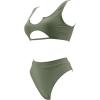 imageSUUKSESS Women Cutout Bikini Sets Push Up High Waisted Swimsuits 2 Piece13 Army Green