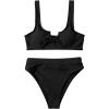 imageSUUKSESS Women Cutout Bikini Sets Push Up High Waisted Swimsuits 2 Piece13 Black