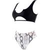 imageSUUKSESS Women Cutout Bikini Sets Push Up High Waisted Swimsuits 2 Piece13 Black Snakeskin