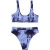 imageSUUKSESS Women Cutout Bikini Sets Push Up High Waisted Swimsuits 2 Piece13 Blue Tie Dye