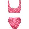 imageSUUKSESS Women Cutout Bikini Sets Push Up High Waisted Swimsuits 2 Piece13 Hot Pink Leopard