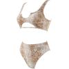 imageSUUKSESS Women Cutout Bikini Sets Push Up High Waisted Swimsuits 2 Piece13 Khaki Snakeskin