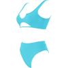 imageSUUKSESS Women Cutout Bikini Sets Push Up High Waisted Swimsuits 2 Piece13 Light Blue