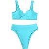 imageSUUKSESS Women Cutout Bikini Sets Push Up High Waisted Swimsuits 2 Piece13 Light Blue
