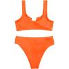 imageSUUKSESS Women Cutout Bikini Sets Push Up High Waisted Swimsuits 2 Piece13 Orange