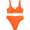 imageSUUKSESS Women Cutout Bikini Sets Push Up High Waisted Swimsuits 2 Piece13 Orange