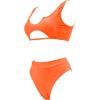 imageSUUKSESS Women Cutout Bikini Sets Push Up High Waisted Swimsuits 2 Piece13 Orange
