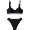 imageSUUKSESS Women Cutout Bikini Sets Push Up High Waisted Swimsuits 2 Piece68 Black White Color Block