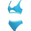imageSUUKSESS Women Cutout Bikini Sets Push Up High Waisted Swimsuits 2 Piece68 Blue Color Block