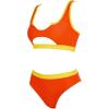 imageSUUKSESS Women Cutout Bikini Sets Push Up High Waisted Swimsuits 2 Piece68 Yellow Orange Color Block