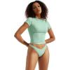 imageSUUKSESS Women Double Lined Fitted Basic Tee Crew Neck Short Sleeve Y2K Crop TopAqua