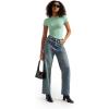imageSUUKSESS Women Double Lined Fitted Basic Tee Crew Neck Short Sleeve Y2K Crop TopAqua