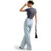 imageSUUKSESS Women Double Lined Fitted Basic Tee Crew Neck Short Sleeve Y2K Crop TopAsh