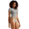 imageSUUKSESS Women Double Lined Fitted Basic Tee Crew Neck Short Sleeve Y2K Crop TopGray