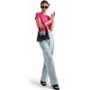 imageSUUKSESS Women Double Lined Fitted Basic Tee Crew Neck Short Sleeve Y2K Crop TopHot Pink