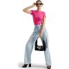 imageSUUKSESS Women Double Lined Fitted Basic Tee Crew Neck Short Sleeve Y2K Crop TopHot Pink