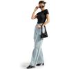 imageSUUKSESS Women Double Lined Fitted Basic Tee Crew Neck Short Sleeve Y2K Crop TopJet Black