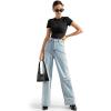 imageSUUKSESS Women Double Lined Fitted Basic Tee Crew Neck Short Sleeve Y2K Crop TopJet Black