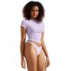 imageSUUKSESS Women Double Lined Fitted Basic Tee Crew Neck Short Sleeve Y2K Crop TopLilac
