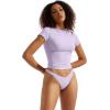 imageSUUKSESS Women Double Lined Fitted Basic Tee Crew Neck Short Sleeve Y2K Crop TopLilac