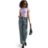 imageSUUKSESS Women Double Lined Fitted Basic Tee Crew Neck Short Sleeve Y2K Crop TopLilac