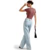 imageSUUKSESS Women Double Lined Fitted Basic Tee Crew Neck Short Sleeve Y2K Crop TopMarsala