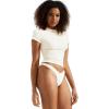 imageSUUKSESS Women Double Lined Fitted Basic Tee Crew Neck Short Sleeve Y2K Crop TopPearl
