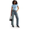 imageSUUKSESS Women Double Lined Fitted Basic Tee Crew Neck Short Sleeve Y2K Crop TopSky Blue