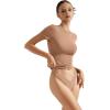 imageSUUKSESS Women Double Lined Fitted Basic Tee Crew Neck Short Sleeve Y2K Crop TopTaffy