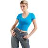 imageSUUKSESS Women Double Lined Fitted Basic Tee Sexy V Neck Short Sleeve Y2K Crop TopRoyal Blue