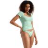 imageSUUKSESS Women Double Lined Fitted Basic Tee Square Neck Short Sleeve Y2K Crop TopAqua
